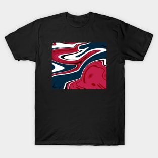 Blue red Marble Waves effect T-Shirt